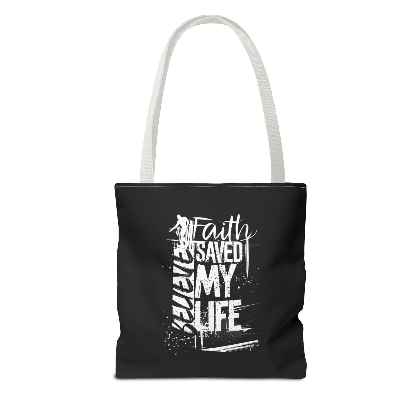 Inspirational Tote Bag - 'Power in the Word' & 'Faith Saved My Life' - Motivational Canvas Carryall