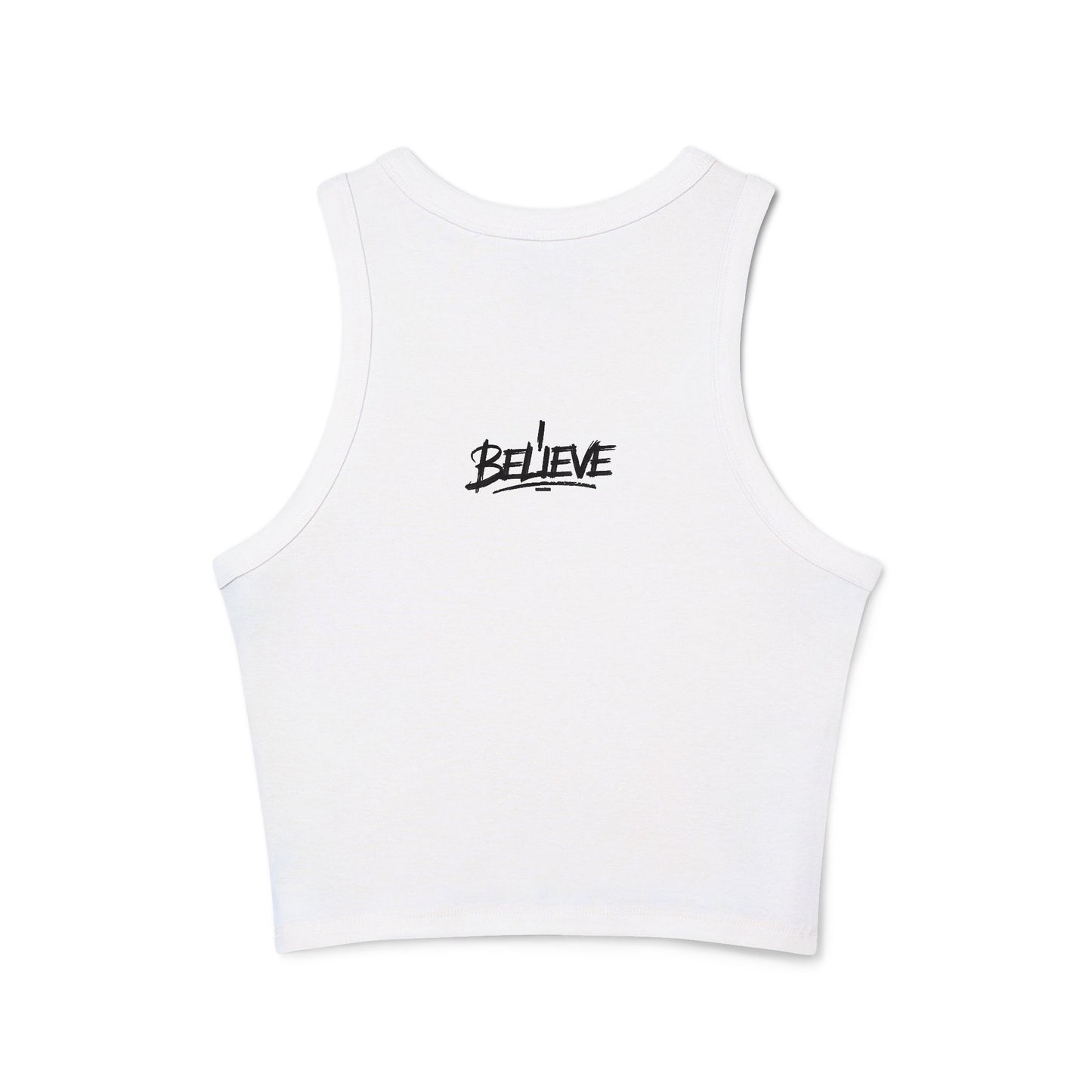 Empowerment Racer Tank Top - 'Power' and 'Believe' Design for Women