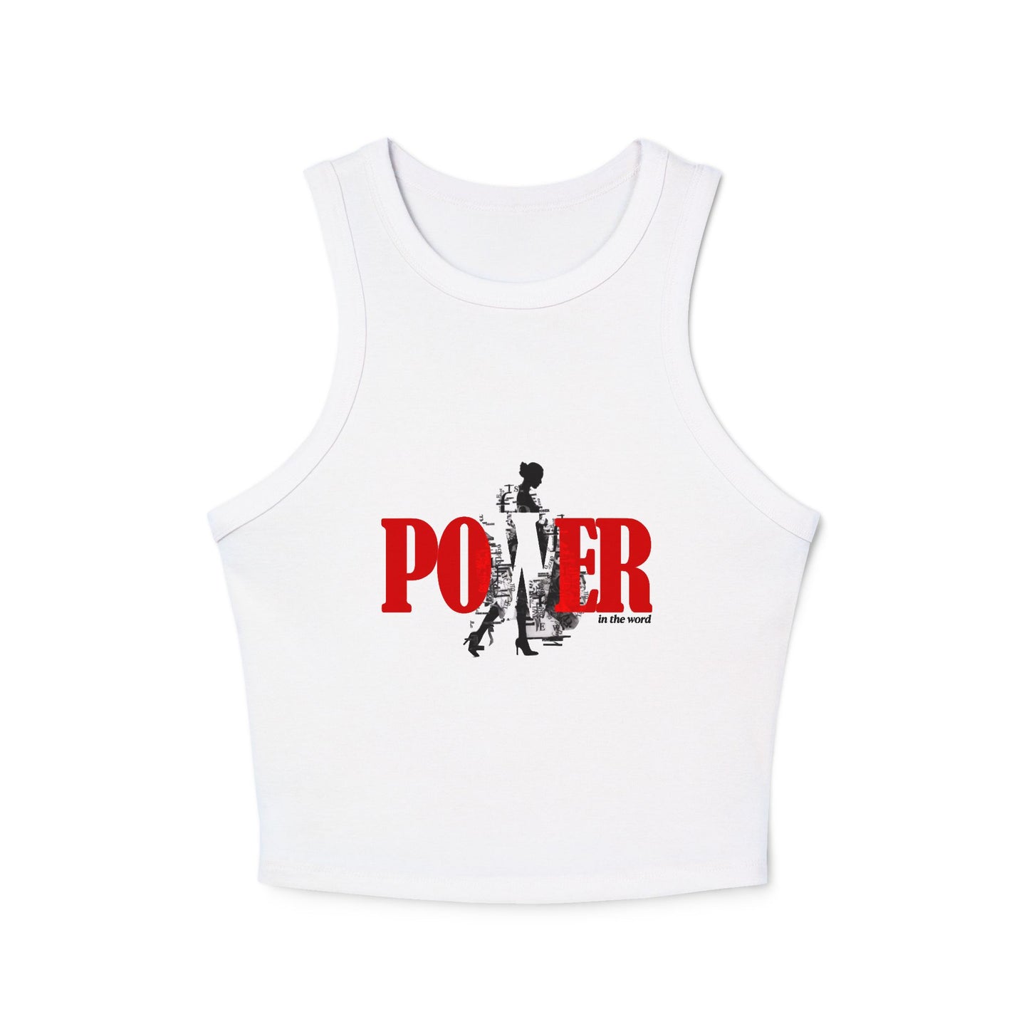 Empowerment Racer Tank Top - 'Power' and 'Believe' Design for Women