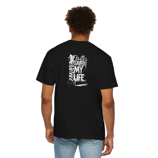 Unisex Belief Graphic T-Shirt - 'Faith Saved My Life' Inspirational Tee