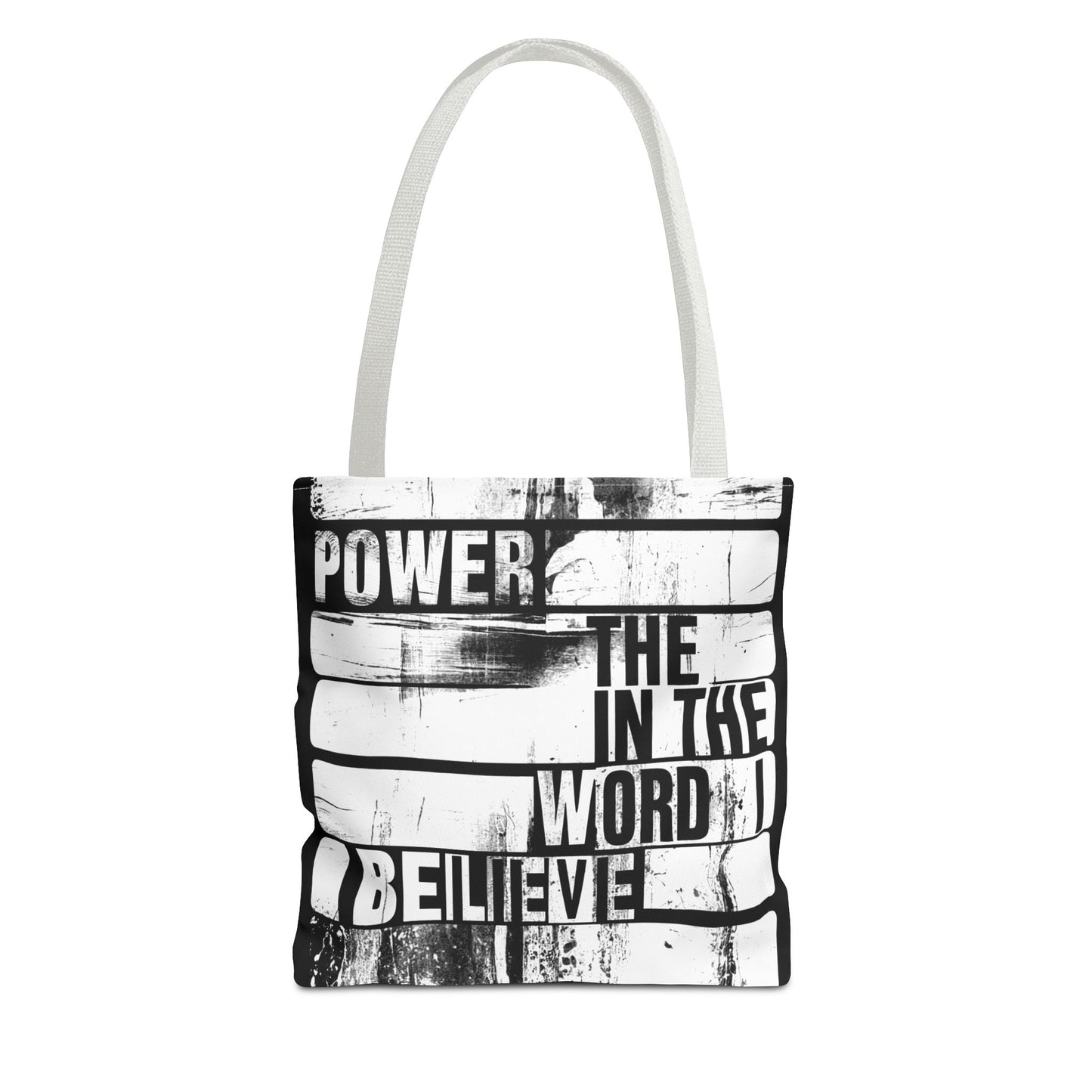 Inspirational Tote Bag - 'Power in the Word' & 'Faith Saved My Life' - Motivational Canvas Carryall