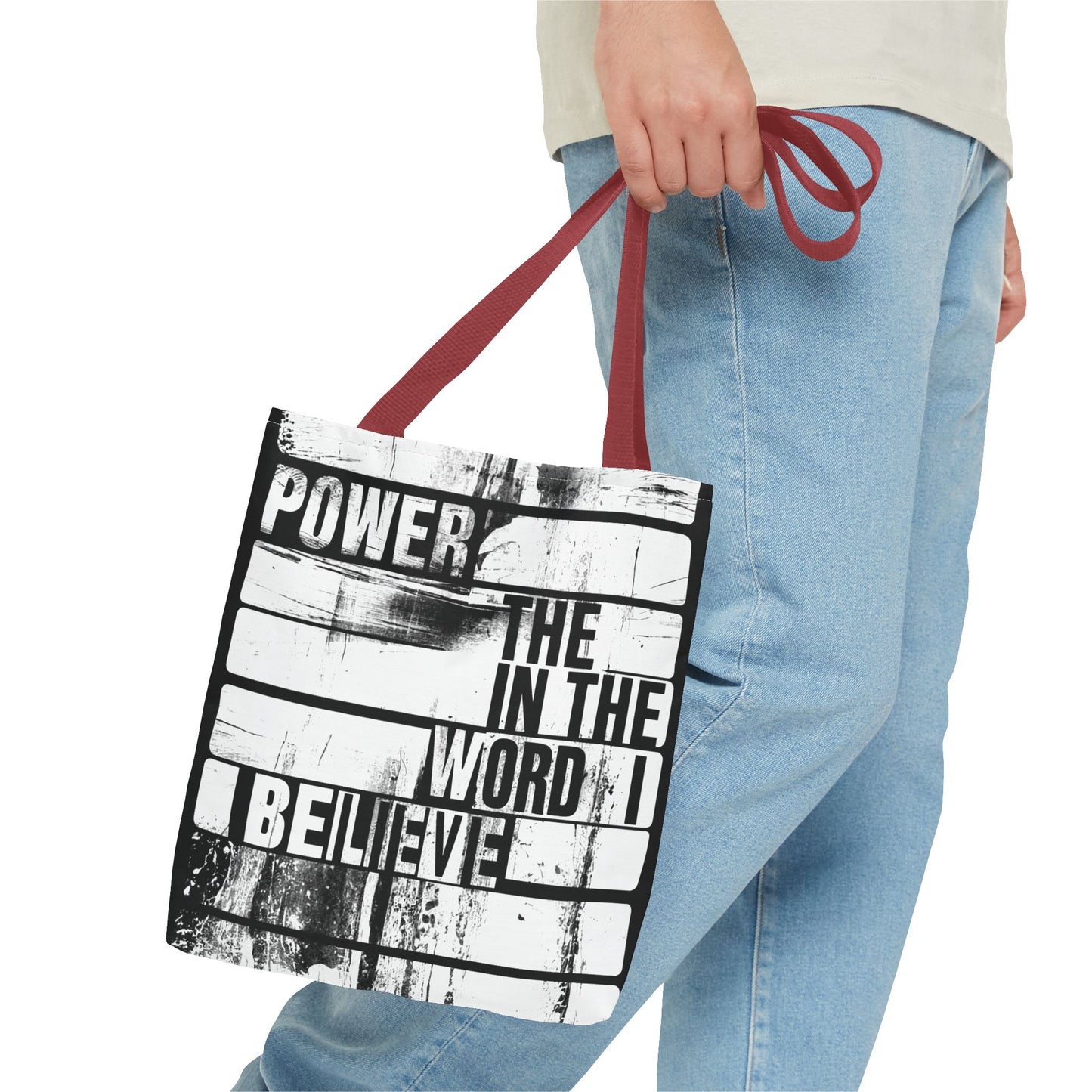 Inspirational Tote Bag - 'Power in the Word' & 'Faith Saved My Life' - Motivational Canvas Carryall