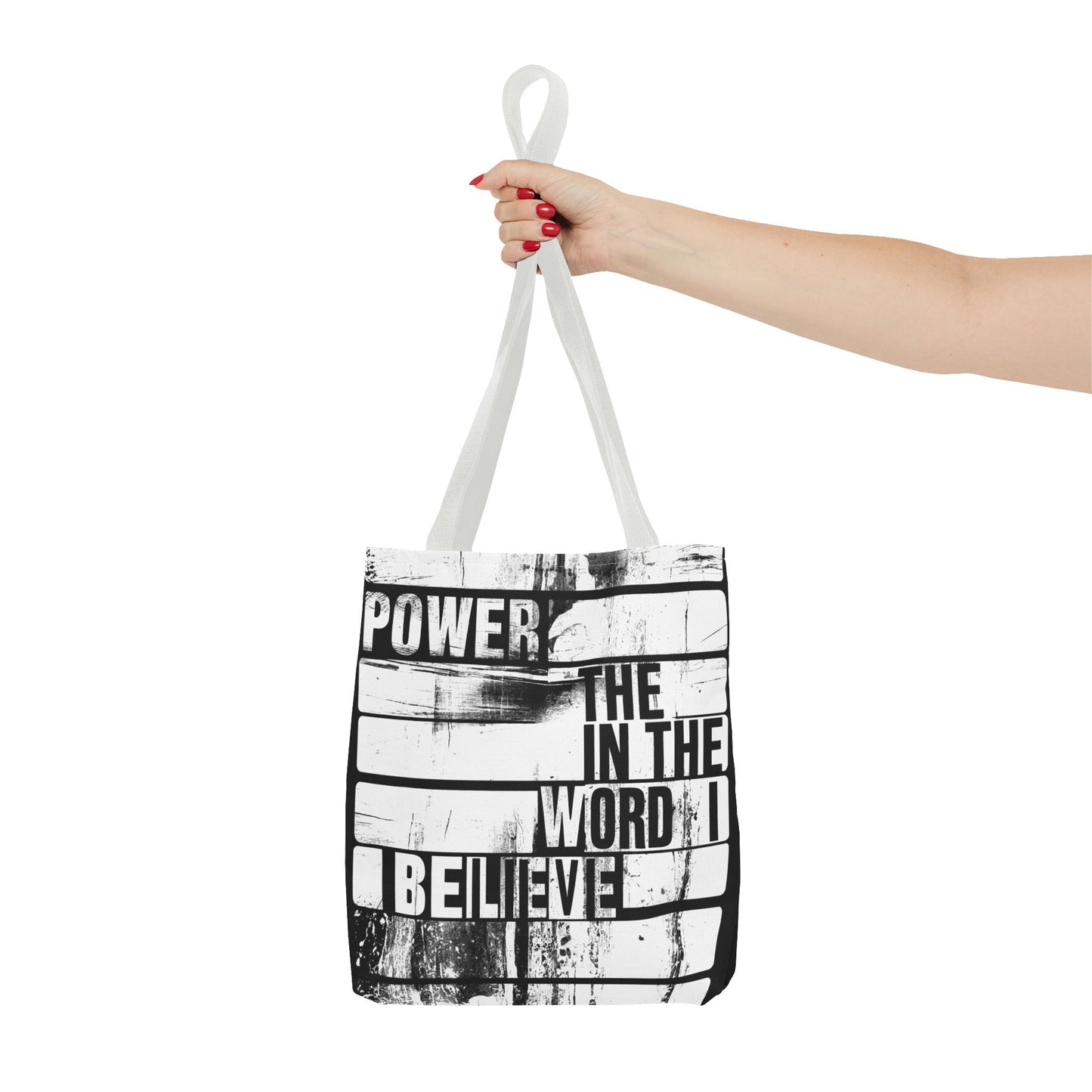 Inspirational Tote Bag - 'Power in the Word' & 'Faith Saved My Life' - Motivational Canvas Carryall