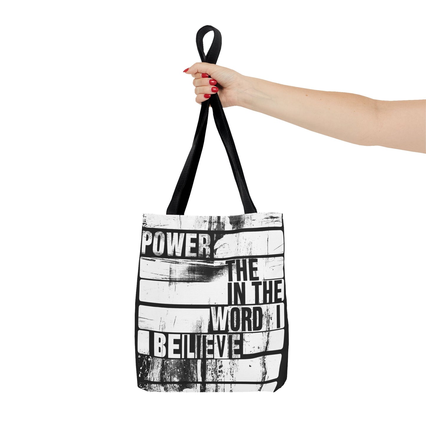 Inspirational Tote Bag - 'Power in the Word' & 'Faith Saved My Life' - Motivational Canvas Carryall