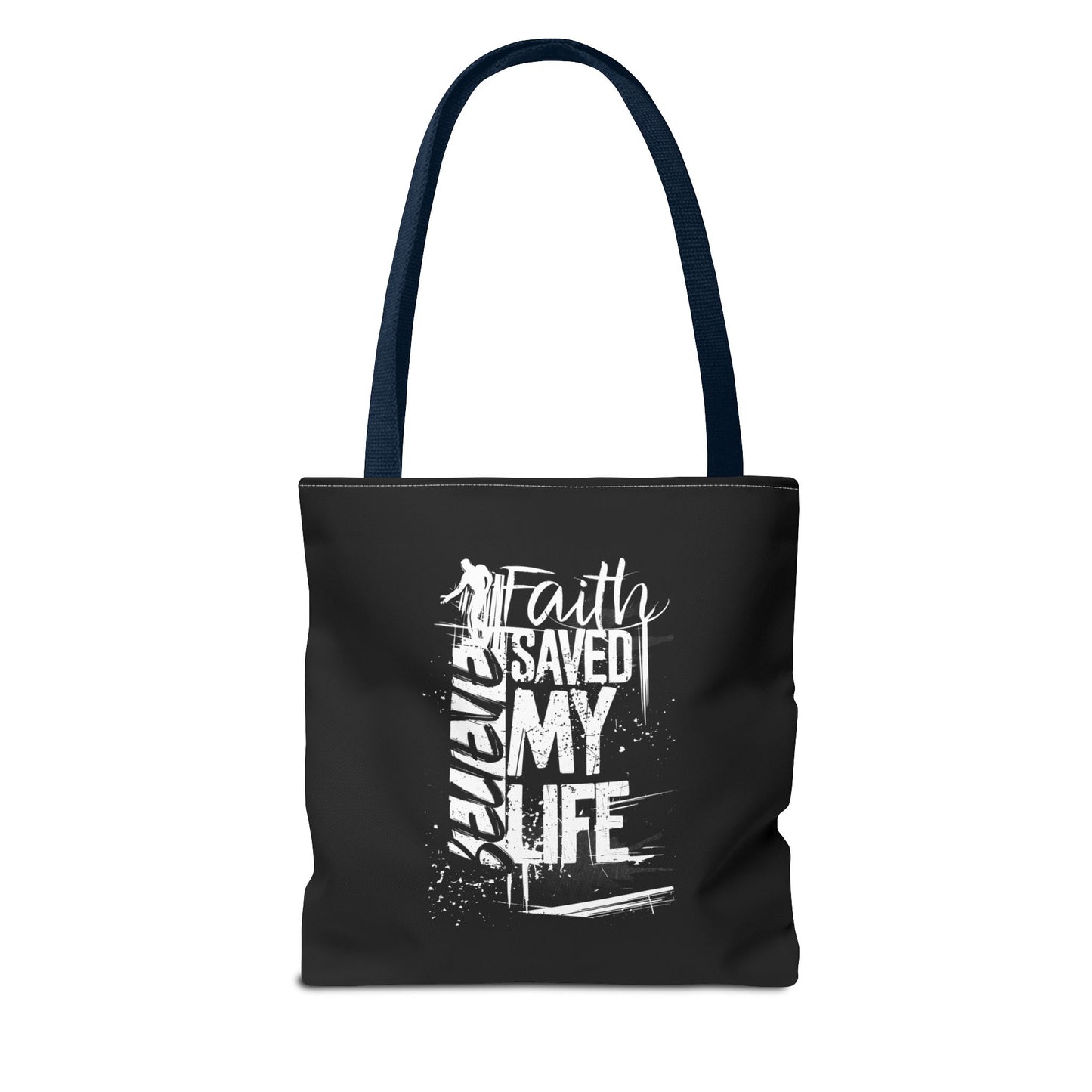 Inspirational Tote Bag - 'Power in the Word' & 'Faith Saved My Life' - Motivational Canvas Carryall