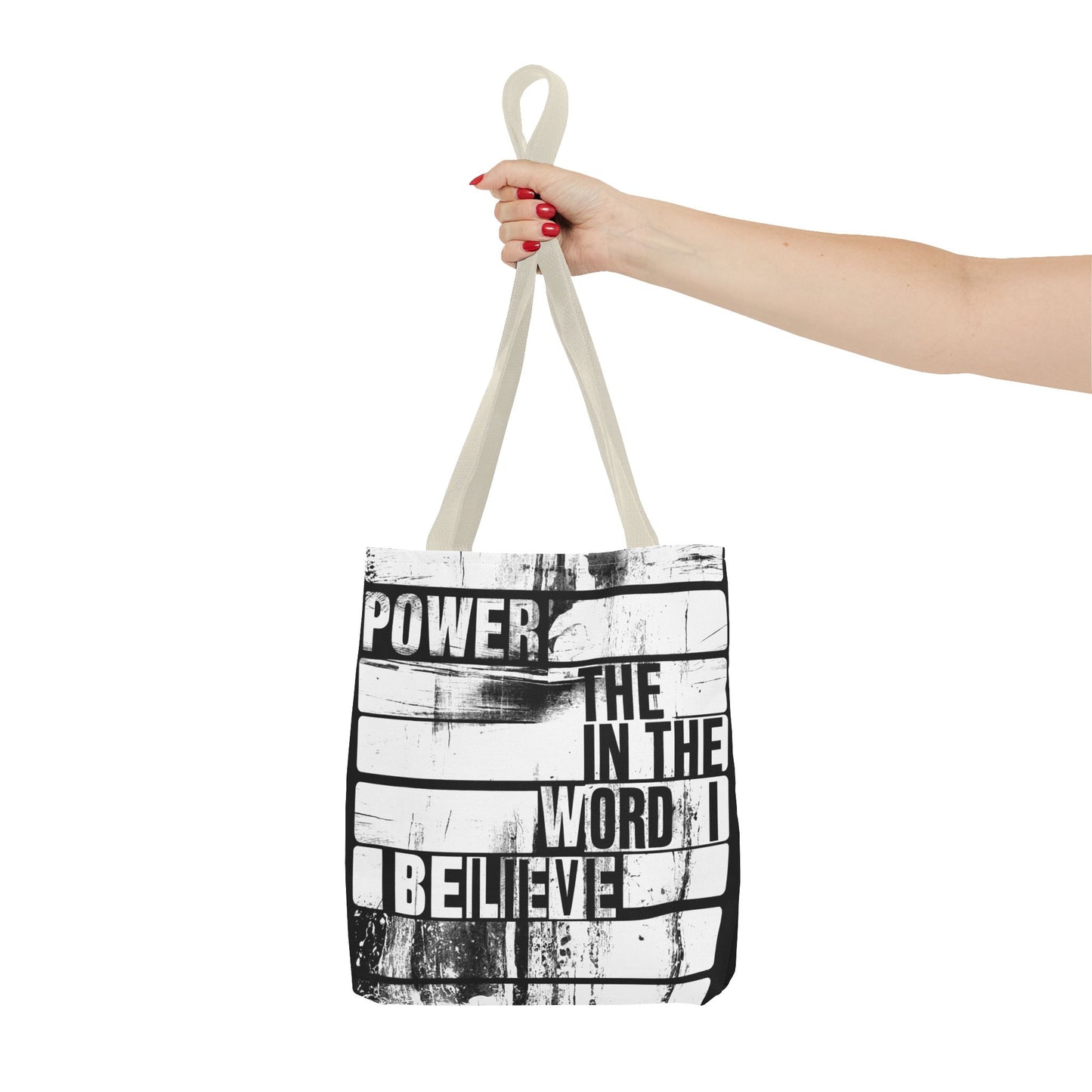 Inspirational Tote Bag - 'Power in the Word' & 'Faith Saved My Life' - Motivational Canvas Carryall