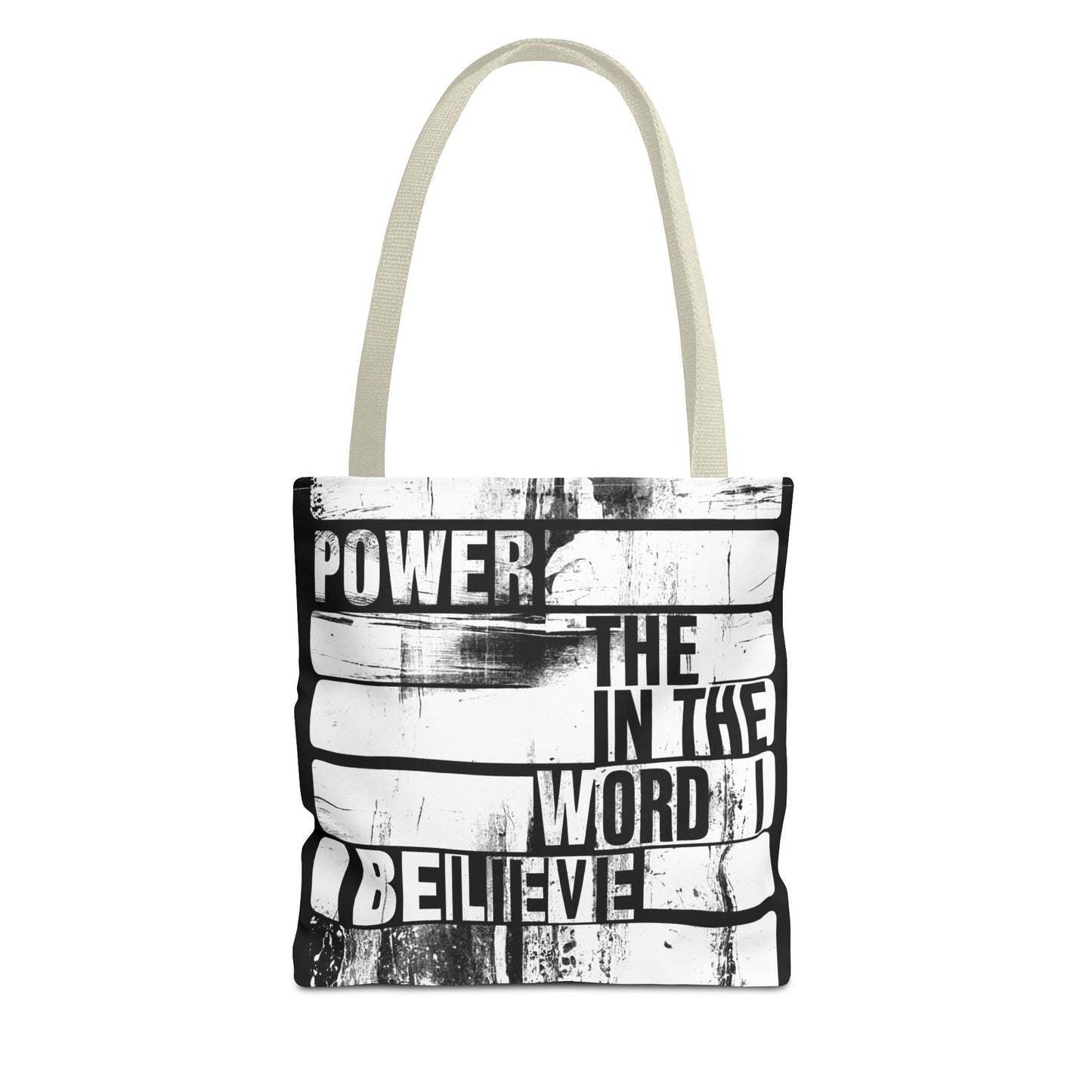 Inspirational Tote Bag - 'Power in the Word' & 'Faith Saved My Life' - Motivational Canvas Carryall