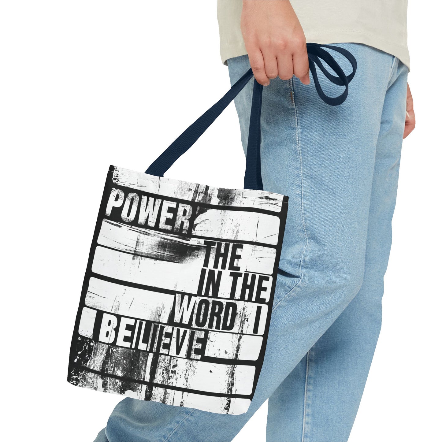 Inspirational Tote Bag - 'Power in the Word' & 'Faith Saved My Life' - Motivational Canvas Carryall