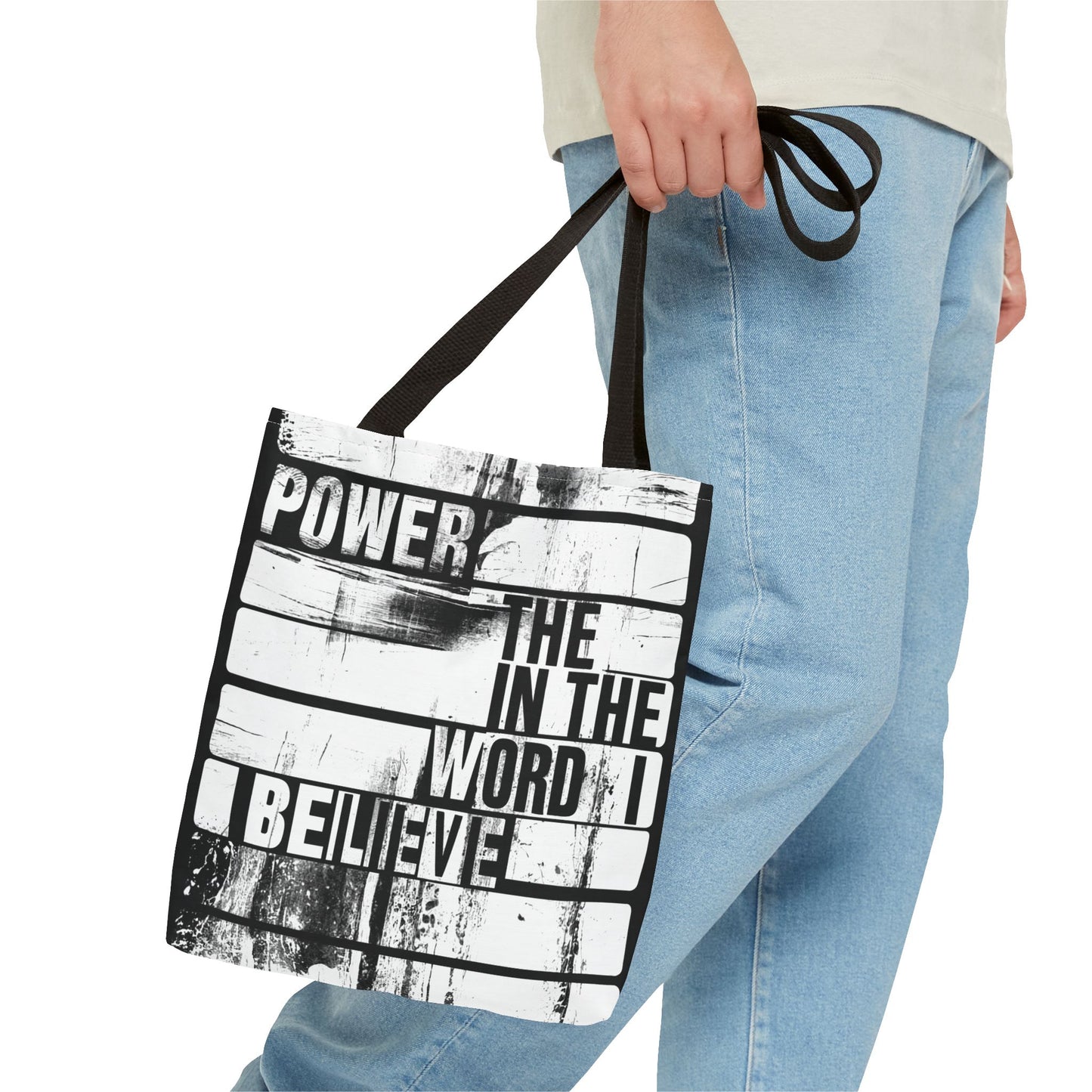 Inspirational Tote Bag - 'Power in the Word' & 'Faith Saved My Life' - Motivational Canvas Carryall