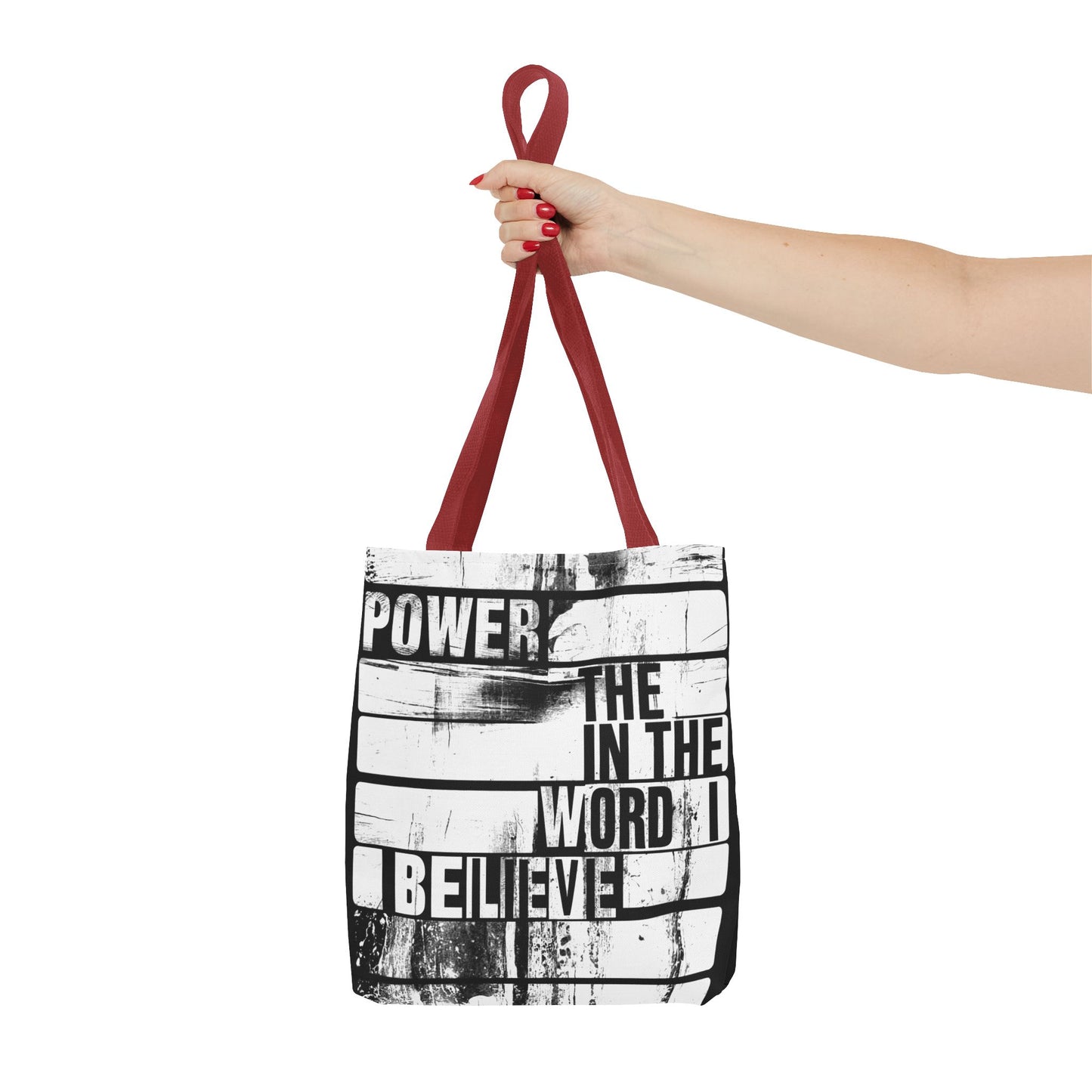 Inspirational Tote Bag - 'Power in the Word' & 'Faith Saved My Life' - Motivational Canvas Carryall