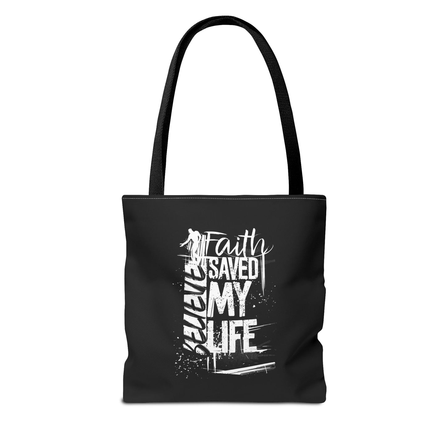 Inspirational Tote Bag - 'Power in the Word' & 'Faith Saved My Life' - Motivational Canvas Carryall