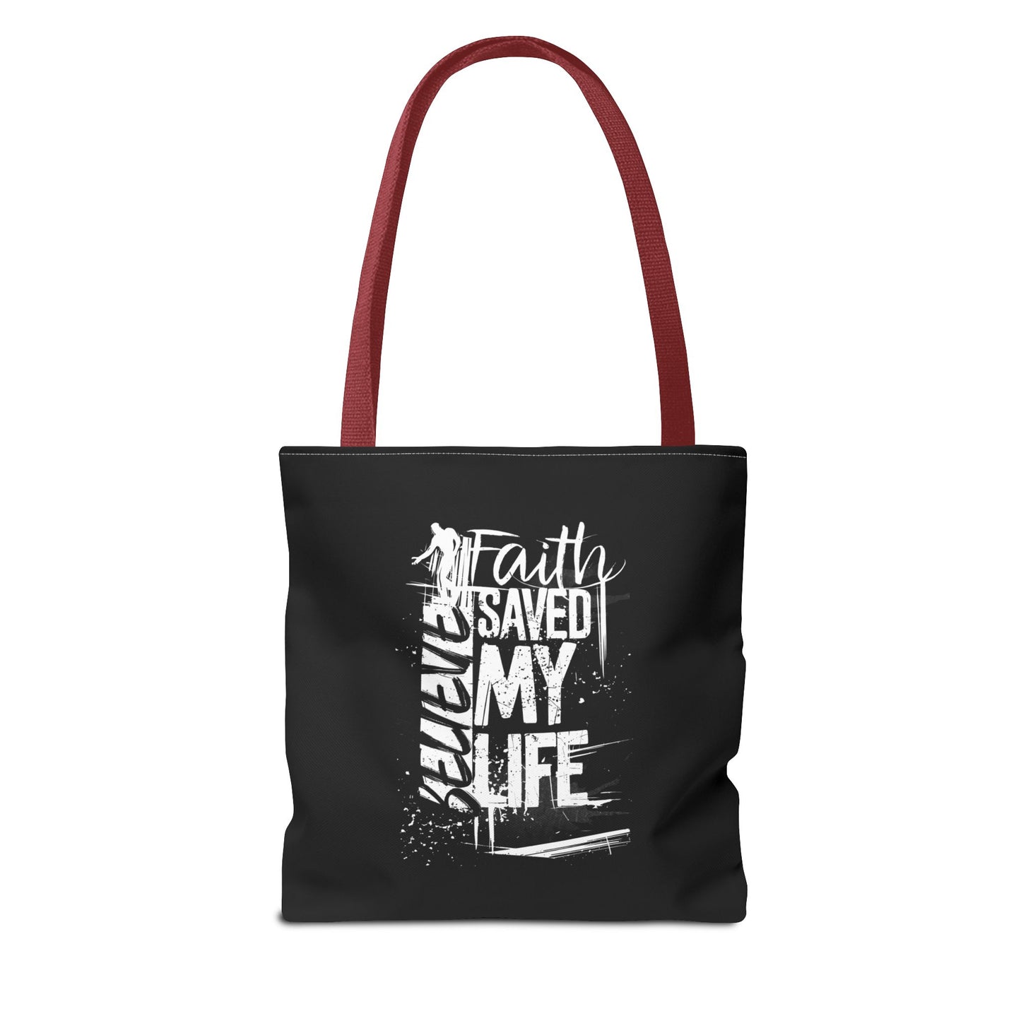 Inspirational Tote Bag - 'Power in the Word' & 'Faith Saved My Life' - Motivational Canvas Carryall